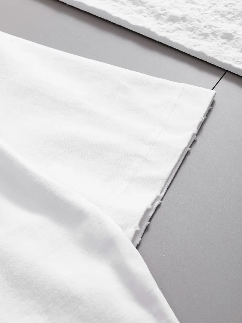 P100✨🔥 [balenciaga] 2026FW short-sleeved T-shirt Premium 26s double yarn 300g fabric, washed with Ma Liang distressed process Color: washed black, washed white, washed Khaki Size: S M L XL 2XL